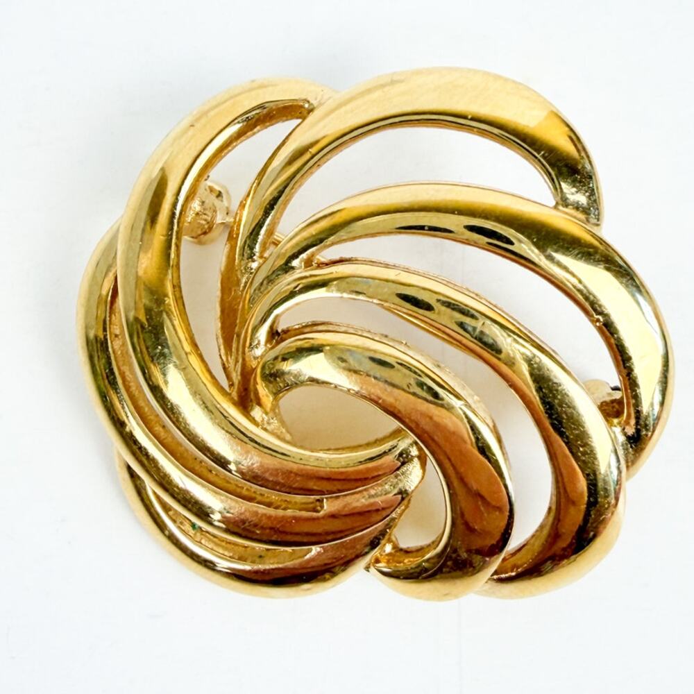 Swirl Brooch Napier Gold Tone Pin